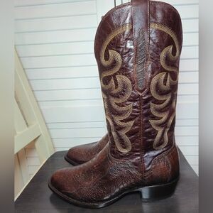 El Dorado Men's Handmade Ostrich Leg Western Boots Round Toe ED2204 Men Size 9 D